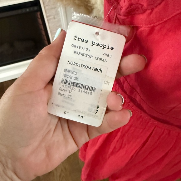 BNWT Free People Birds of a Feather Red Embroidered Dress - Picture 7 of 16